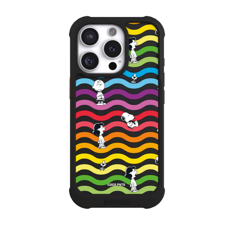 iPhone 16 Pro NIVOmax Snoopy Pattern Rainbow Transparent