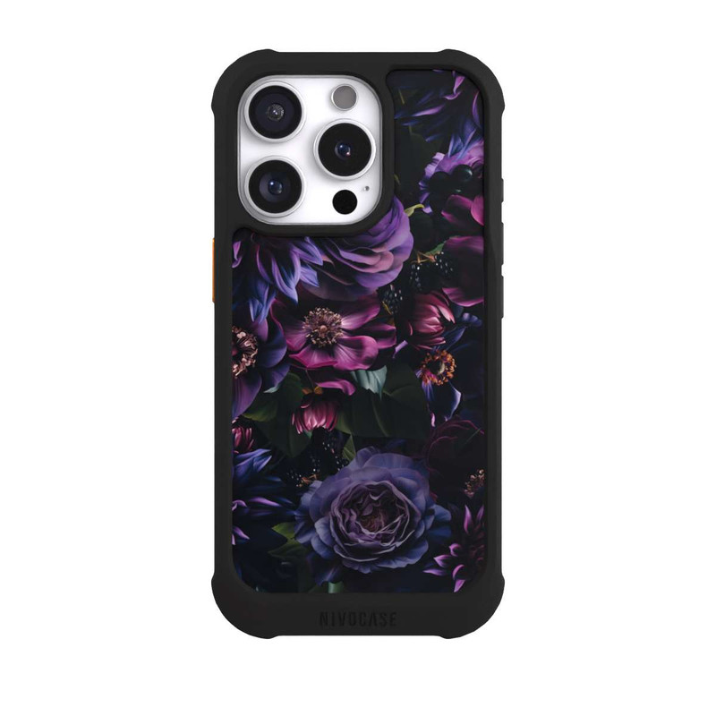iPhone 16 Pro NIVOmax Dark Purple Flowers