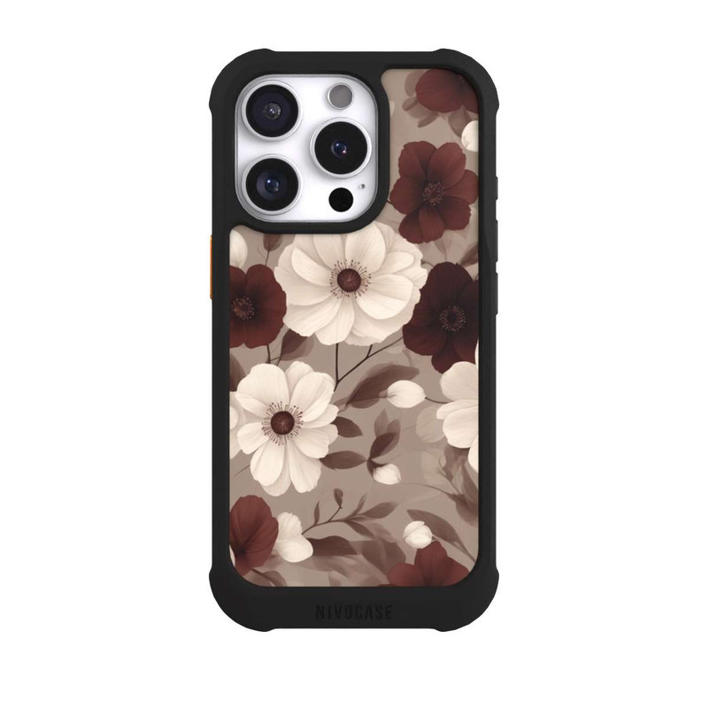 iPhone 16 Pro NIVOmax Negative Flower Bordeaux White with AI