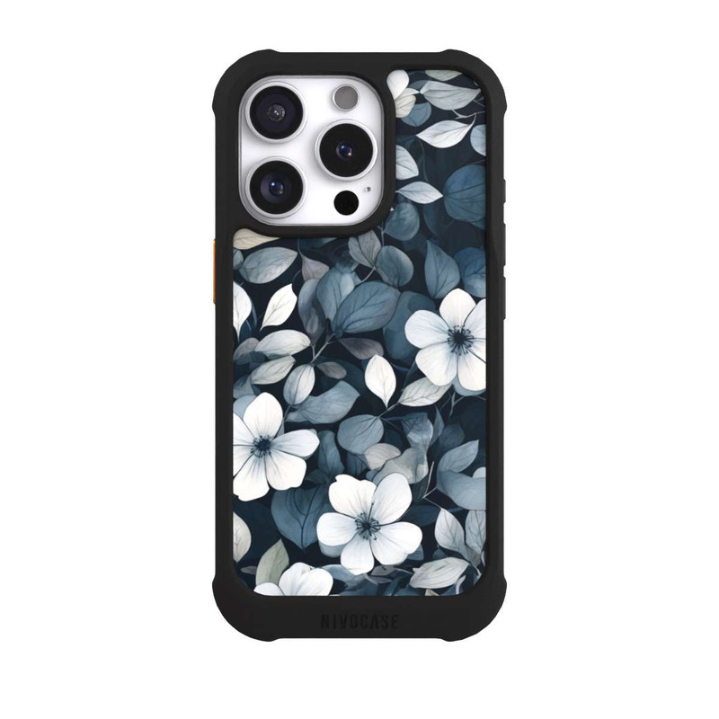 iPhone 16 Pro NIVOmax Blaue Negativblumen mit KI