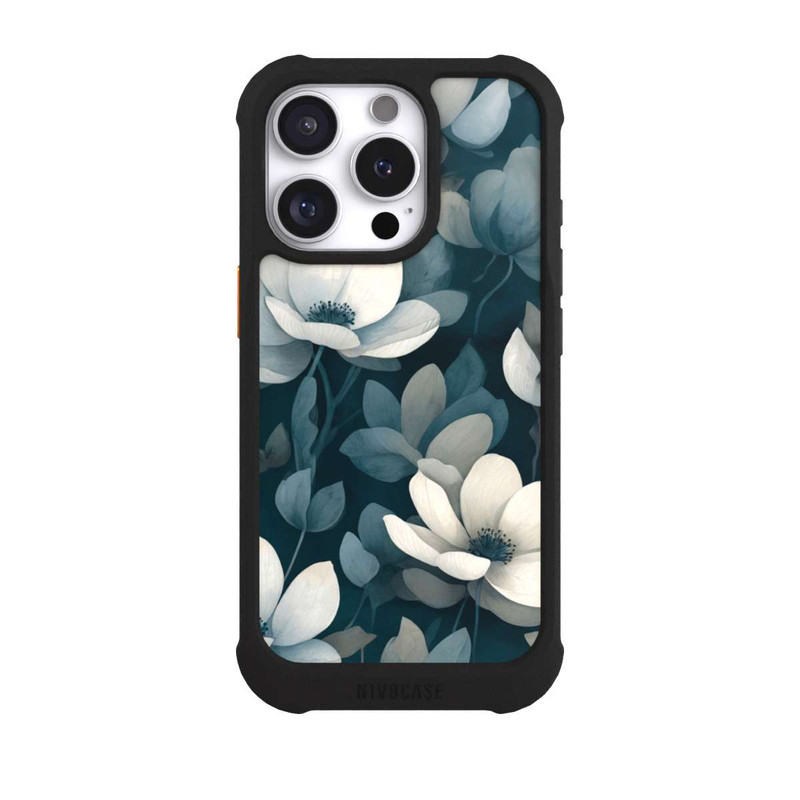 iPhone 16 Pro NIVOmax Negative Flower Petrol White with AI