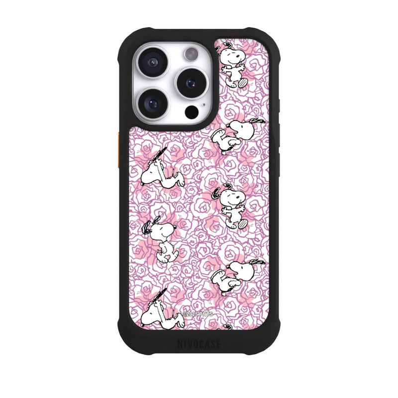 iPhone 16 Pro NIVOmax Peanuts Pink Roses Pattern