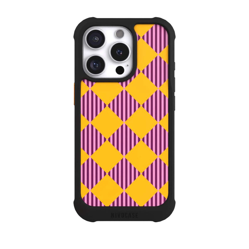 iPhone 16 Pro NIVOmax Diamond Pattern Red Yellow
