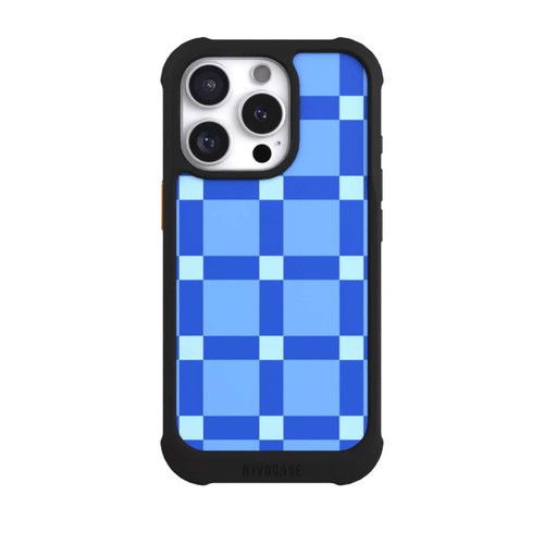 Apple iPhone 16 Pro NIVOmax Kariert Muster Blau