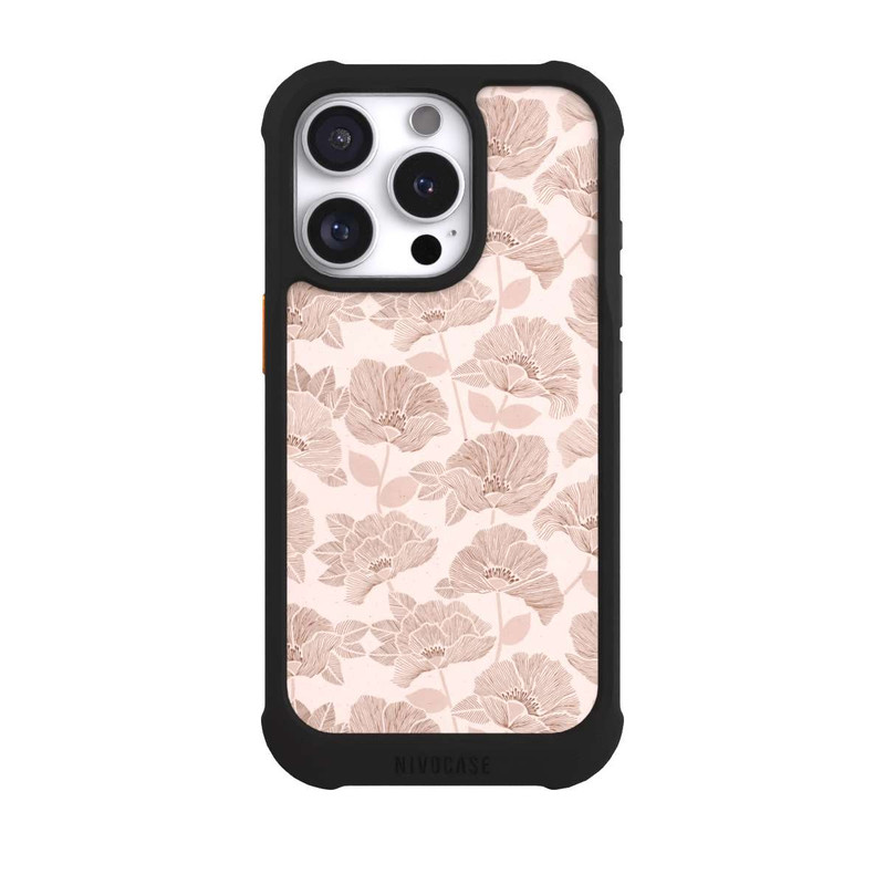 iPhone 16 Pro NIVOmax Brown Floral Block