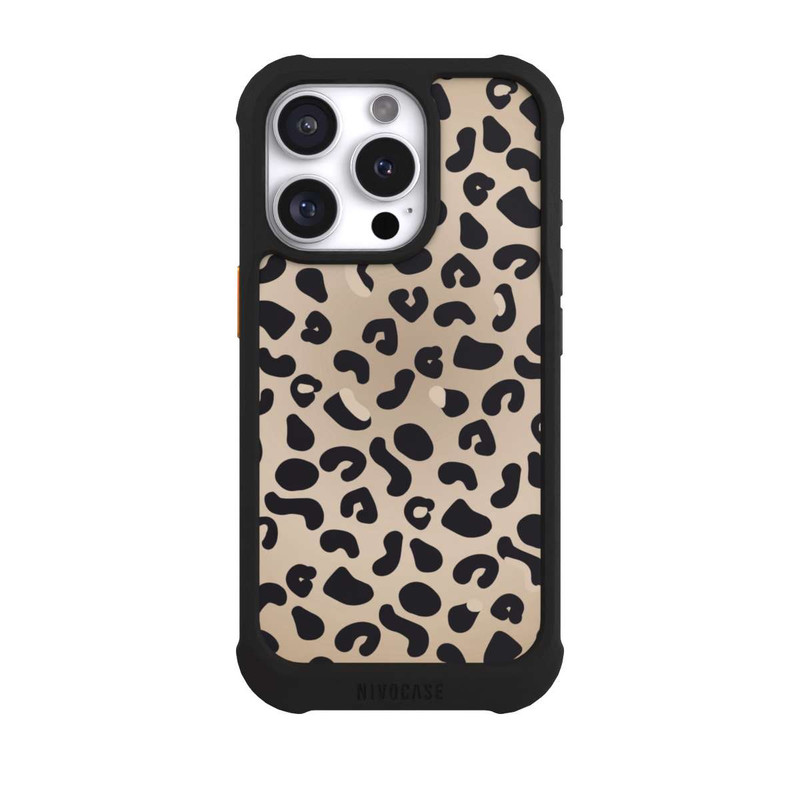 iPhone 16 Pro NIVOmax Motif guépard marron clair