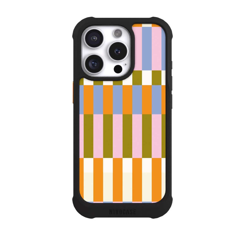 iPhone 16 Pro NIVOmax Thème à Carreaux Colorés et Audacieux