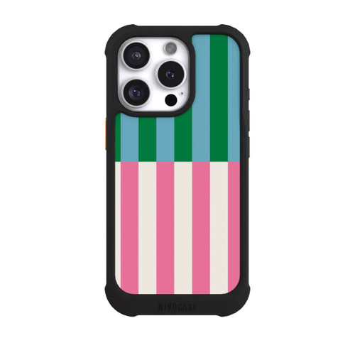 Apple iPhone 16 Pro NIVOmax Motif Rayé Vert Rose
