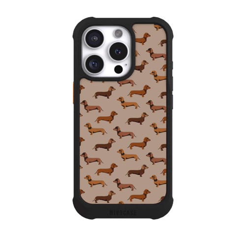 Apple iPhone 16 Pro NIVOmax Dackel Muster Braun