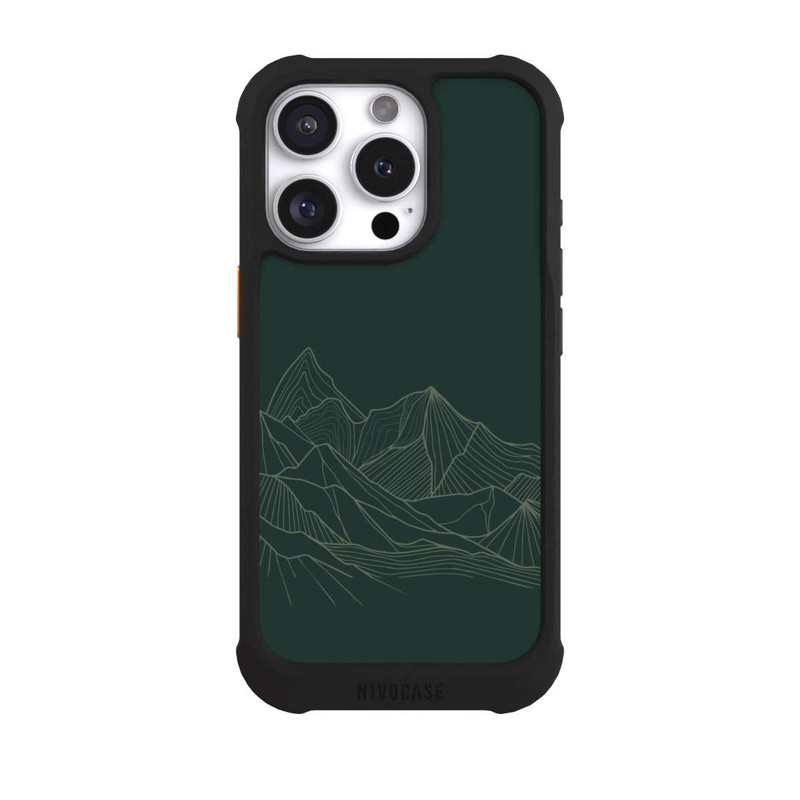iPhone 16 Pro NIVOmax Berg Line Art Grün