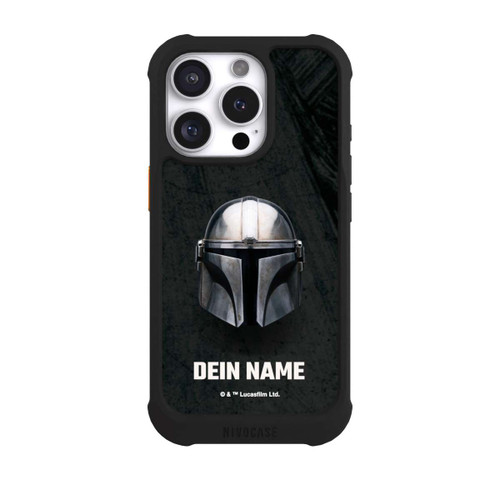 Apple iPhone 16 Pro NIVOmax Star Wars Mandalorian Black Helmet personnalisable