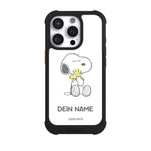 Apple iPhone 16 Pro NIVOmax Snoopy And Woodstock Cuddling Personalisierbar