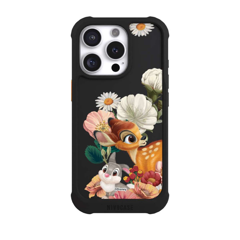 iPhone 16 Pro NIVOmax Bambi und Klopfer Blumen Transparent