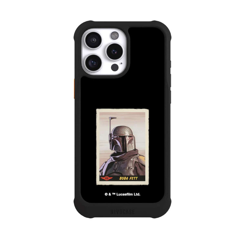iPhone 16 Pro Max NIVOmax Boba Fett Badges Schwarzer Hintergrund