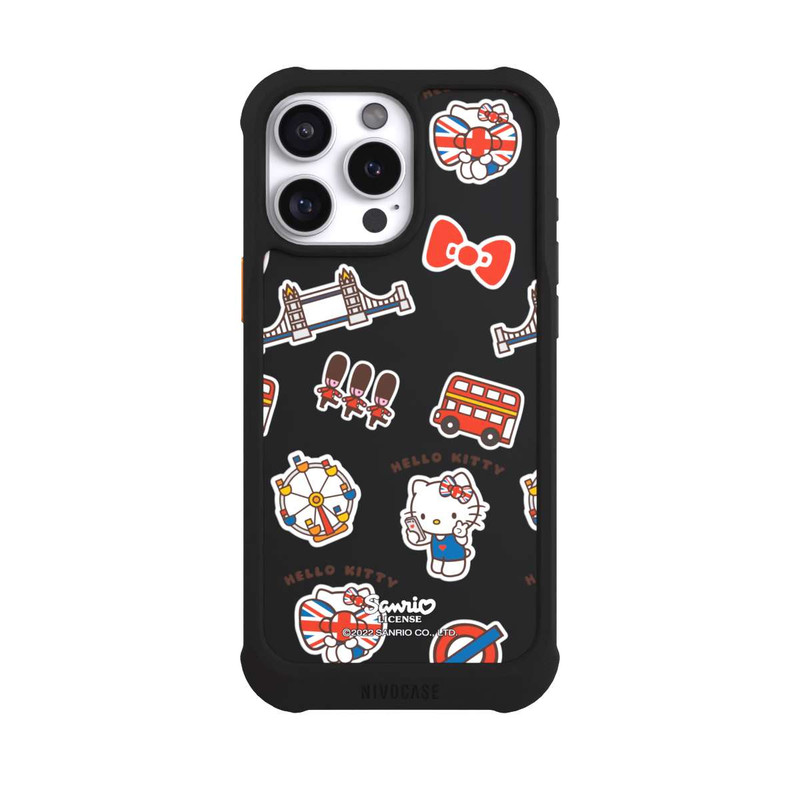 iPhone 16 Pro Max NIVOmax Hello Kitty Londoner Abzeichen Transparent