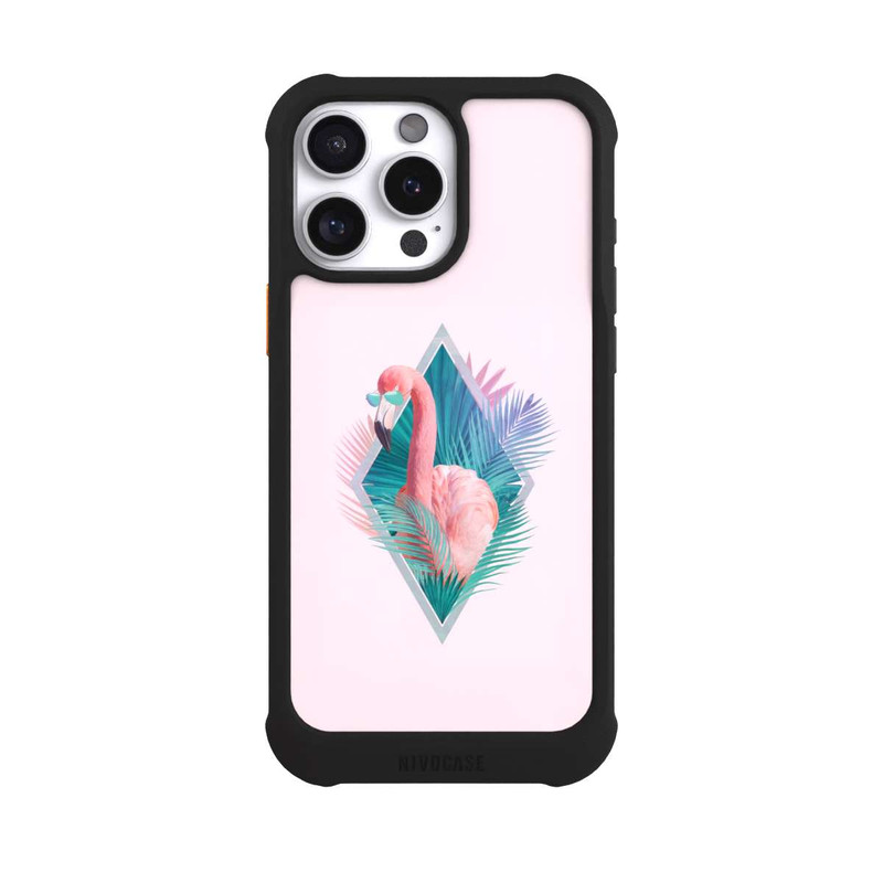 iPhone 16 Pro Max NIVOmax Feuilles tropicales Flamant