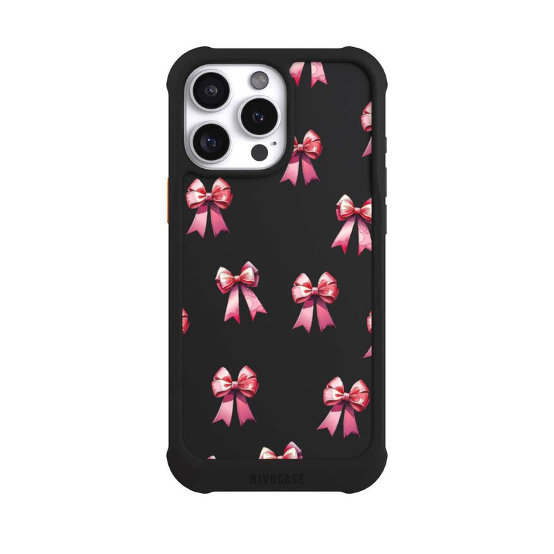 iPhone 16 Pro Max NIVOmax Bow Red Pattern Watercolor Transparent