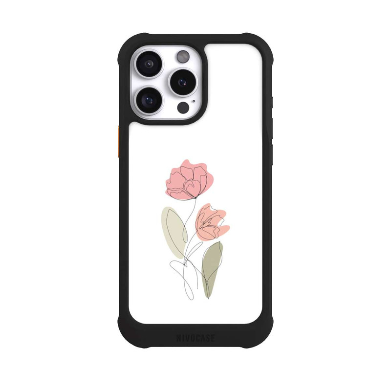 iPhone 16 Pro Max NIVOmax Blume Line Art Rot