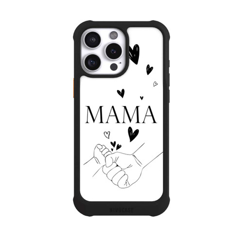 Apple iPhone 16 Pro Max NIVOmax Muttertag Line Art Hände Schwarz Weiß