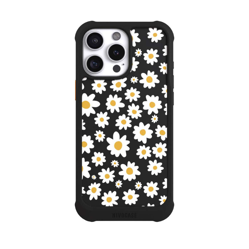 iPhone 16 Pro Max NIVOmax Daisy Flower Seamless Pattern Transparent