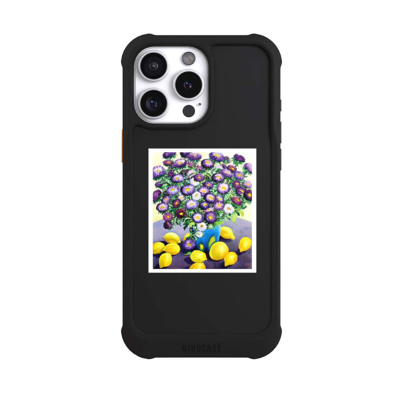 iPhone 16 Pro Max NIVOmax Purple Asters and Lemons by Christopher Ryland