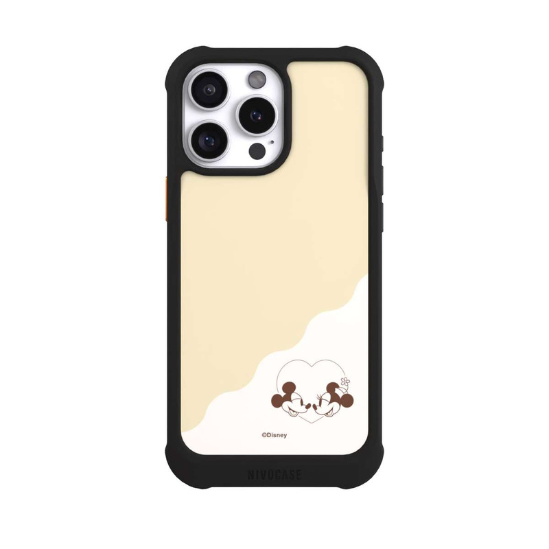 iPhone 16 Pro Max NIVOmax Mickey and Minnie Love Heart Beige
