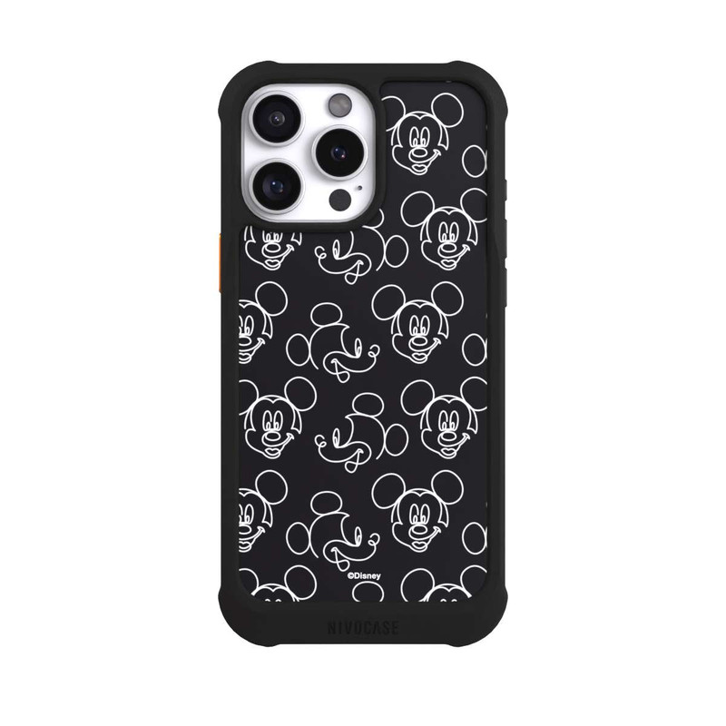 iPhone 16 Pro Max NIVOmax Disney Mickey Muster Schwarz