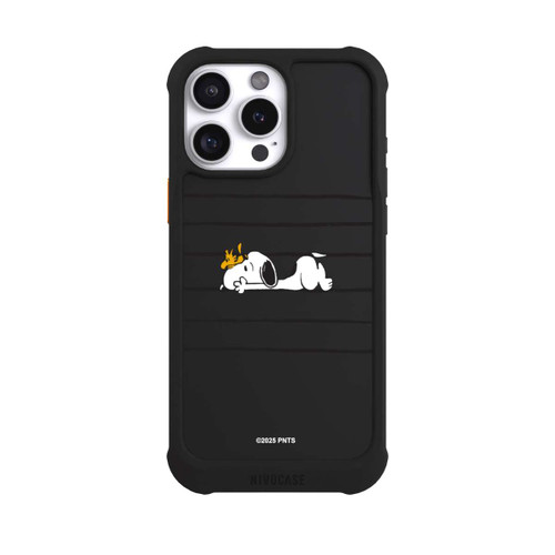 Apple iPhone 16 Pro Max NIVOmax Snoopy Woodstock Streifen Peanuts Transparent