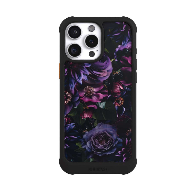 iPhone 16 Pro Max NIVOmax Dark Purple Flowers