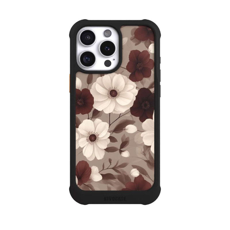 iPhone 16 Pro Max NIVOmax Negative Flower Bordeaux White with AI
