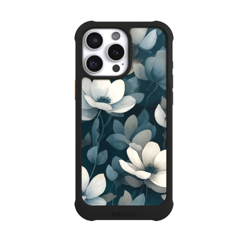 iPhone 16 Pro Max NIVOmax Negative Flower Petrol White with AI