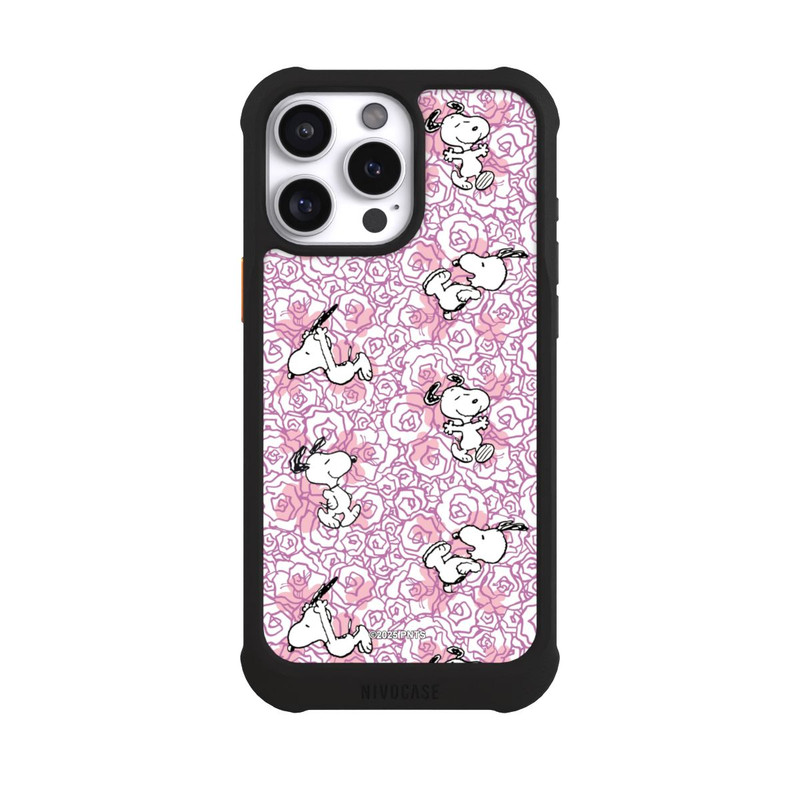 iPhone 16 Pro Max NIVOmax Peanuts Pink Roses Pattern