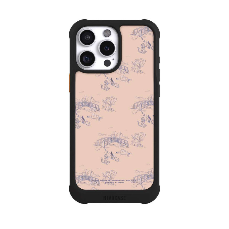 iPhone 16 Pro Max NIVOmax Winnie l'Ourson Pont Rose à Motif Céramique