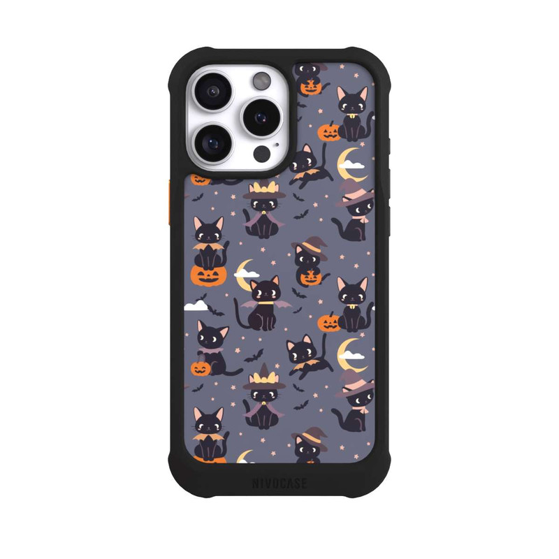 iPhone 16 Pro Max NIVOmax Cute Halloween Witch Cats and Pumpkins
