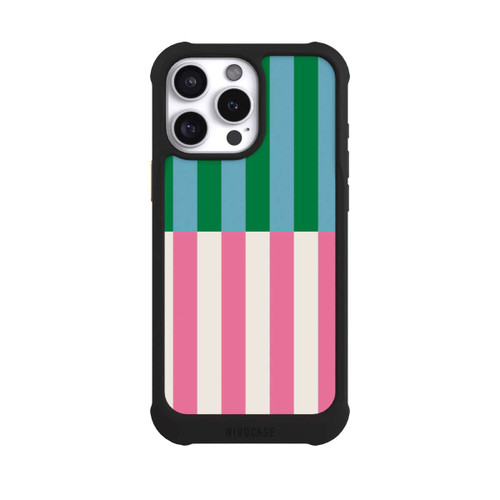 Apple iPhone 16 Pro Max NIVOmax Motif Rayé Vert Rose