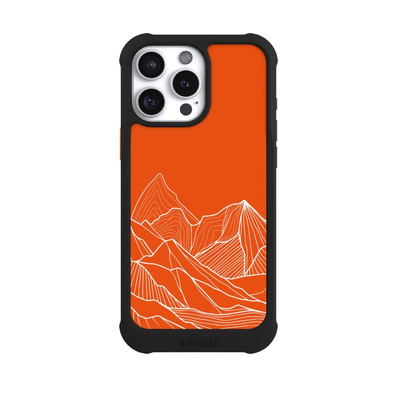 iPhone 16 Pro Max NIVOmax Montain Contour Line Art Orange