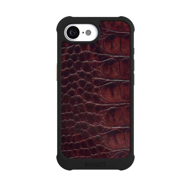 iPhone 16e NIVOmax Croco Dark Brown