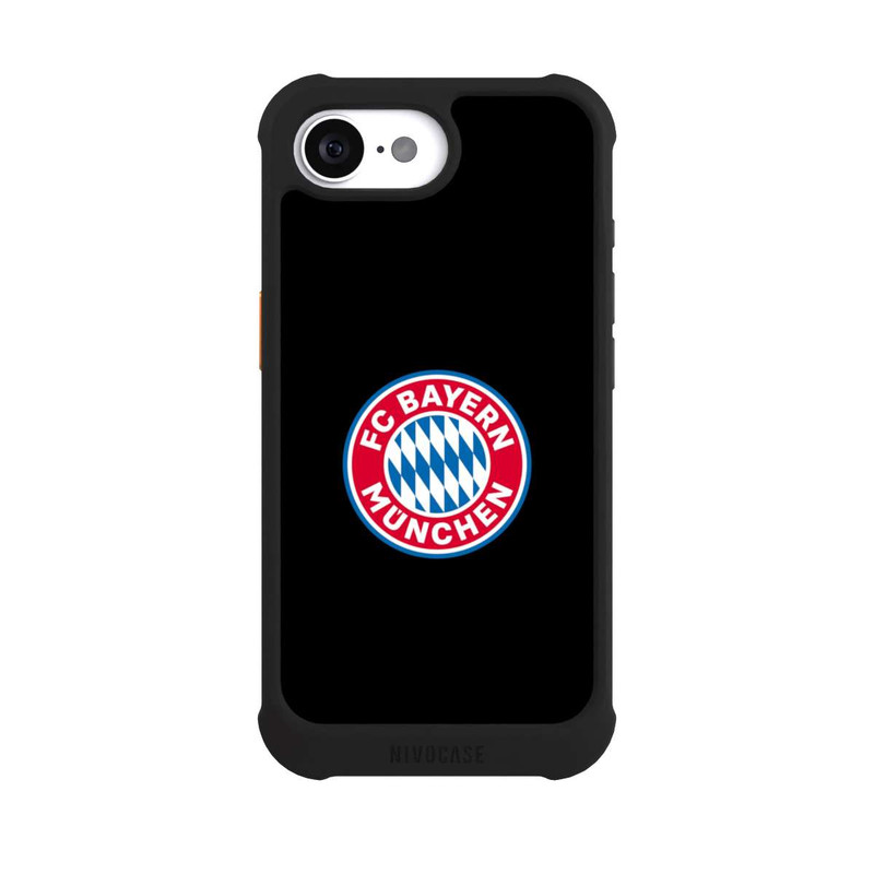 iPhone 16e NIVOmax FCB Logo auf Schwarz