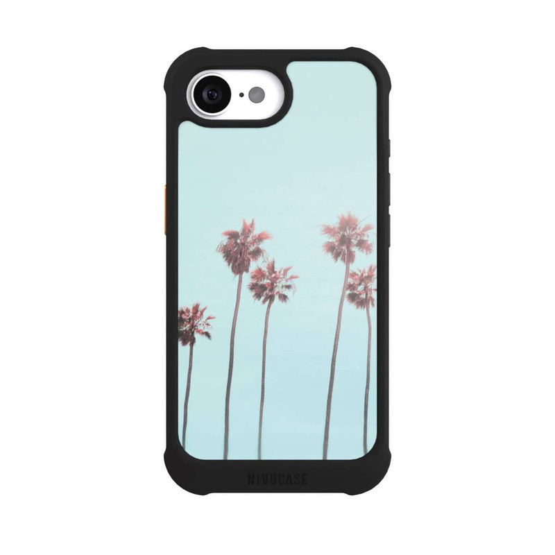 iPhone 16e NIVOmax Hellrosa Strandpalme Paradies