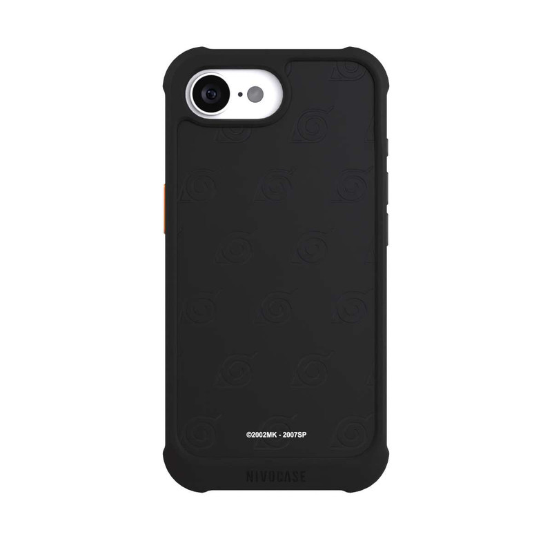 iPhone 16e NIVOmax Schwarzes Konoha-Muster Transparent