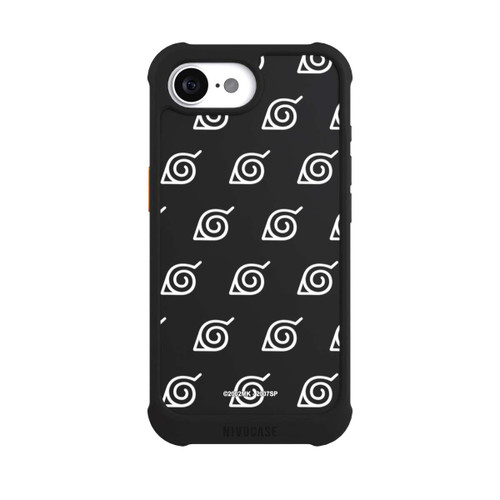 Apple iPhone 16e NIVOmax white Konoha-Pattern Transparent
