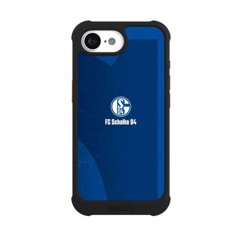 Apple iPhone 16e NIVOmax Schalke 04 Blauer Hintergrund Mit Logo