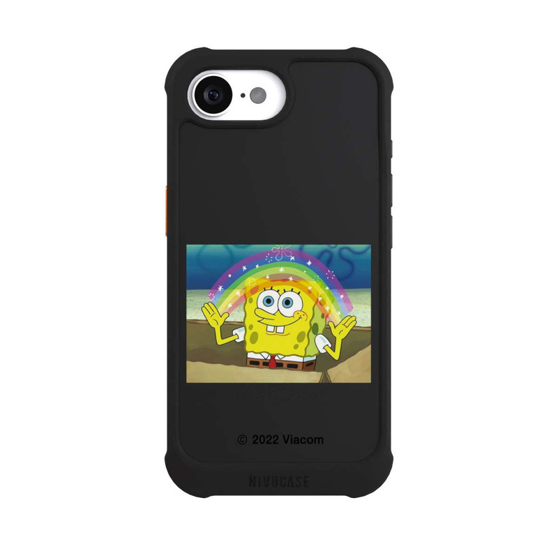 iPhone 16e NIVOmax Bob L'Éponge - Meme Arc-en-ciel Transparent