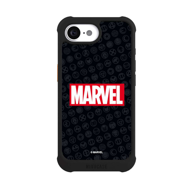 iPhone 16e NIVOmax Marvel Logo Noir Rouge
