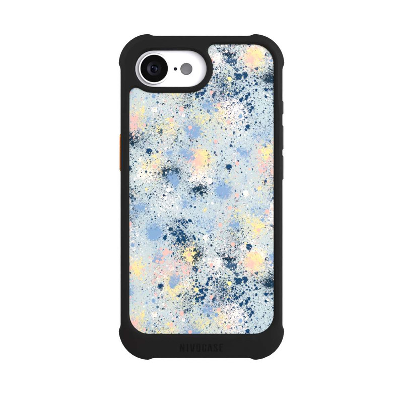 iPhone 16e NIVOmax Tintentropfen Staub Textur Blau