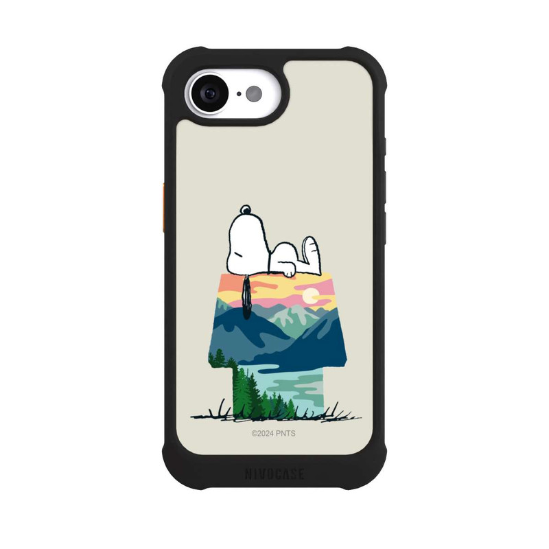 iPhone 16e NIVOmax Snoopy Camping Hütte
