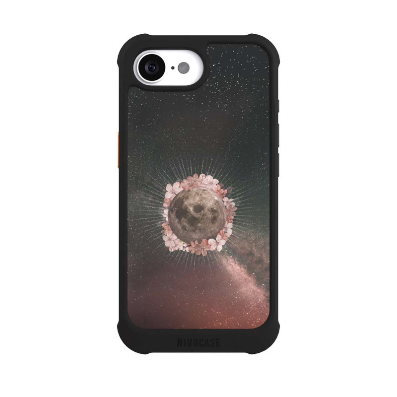 iPhone 16e NIVOmax Blumen und Mondlicht