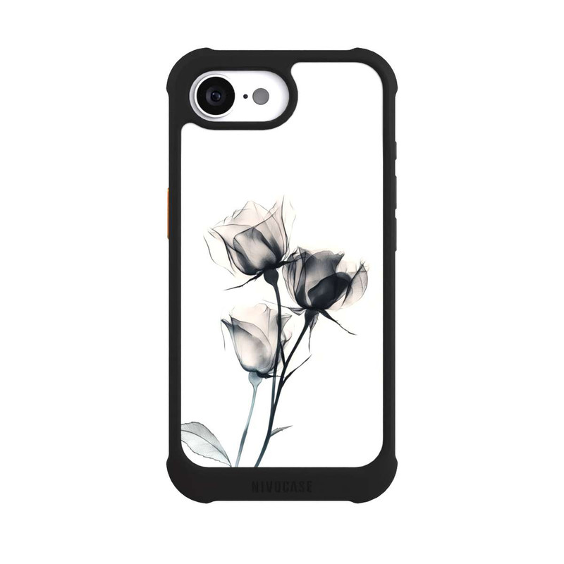 iPhone 16e NIVOmax Schwarze Blume