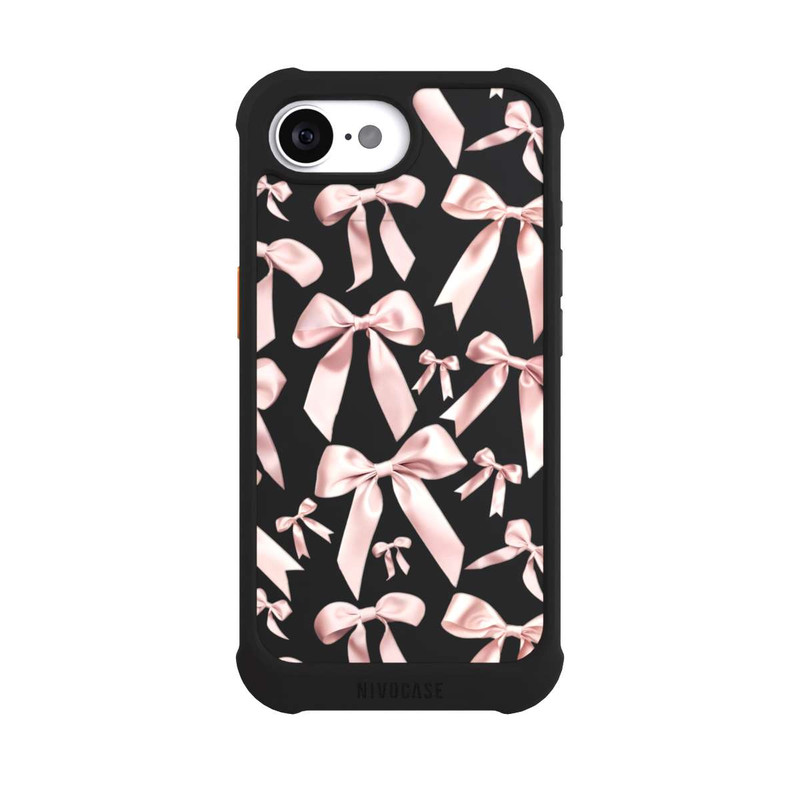 iPhone 16e NIVOmax Noeuds en Satin Rose