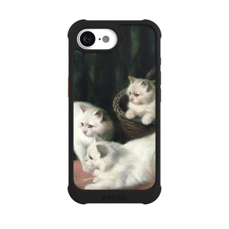 iPhone 16e NIVOmax Three White Angora Kittens